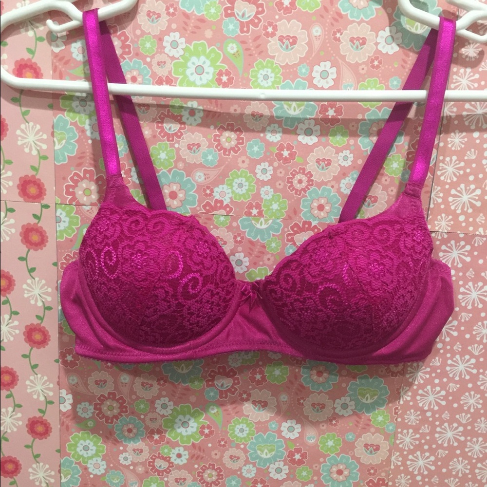 Vintage fuscia padded bra